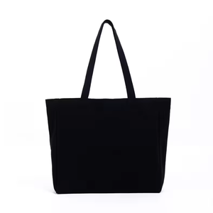 Sac fourre-tout en toile de coton noir personnalisable pour femme, sac de shopping écologique avec motif et lettres colorés personnalisés - Product Image 2