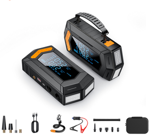 Batterie externe 12V pour <span class=keywords><strong>voiture</strong></span> 12000mAh, booster de batterie, démarreur de secours, compresseur d'air pour véhicules essence et <span class=keywords><strong>diesel</strong></span> 2400A - Product Image 1