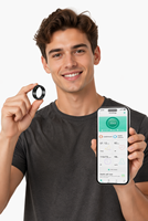 Bague Intelligente Moderne Argentée, Contrôle par Application, Étanche 5 ATM, Suivi Confortable du Sommeil et de l'Oxygène Sanguin, Moniteur de Fitness, Soins de Santé Familiaux, Autonomie 4 Jours
