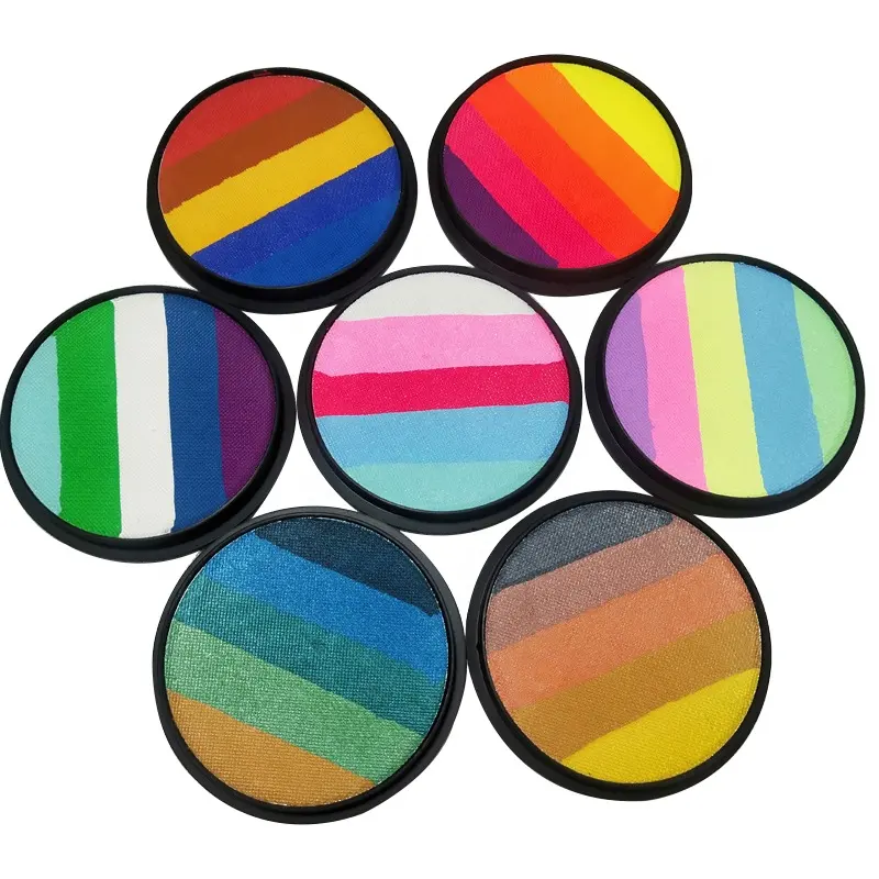 20g SFX Makeup Water Activated Face Paint Eyeliner Neon Colored Body Art Supplies Rainbow Split Cake