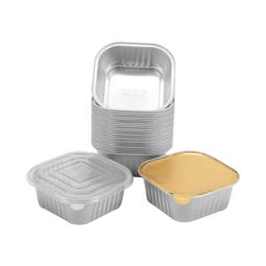 Moldes para Mini Pasteles <span class=keywords><strong>de</strong></span> 11 oz con Tapa, Lisos, <span class=keywords><strong>de</strong></span> Aluminio, para Navidad, Contenedor <span class=keywords><strong>de</strong></span> Comida para Mascotas, para Comidas Frescas para Mascotas, Venta al por Mayor - Product Image 1