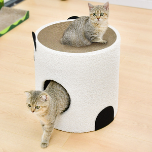DEKU 3-Tier torre letto per gatti con graffiatura in cartone gatto albero torre Condo mobili Scratch Post per gattini Pet House Play - Product Image 5