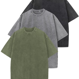 T-shirt à manches courtes décontracté pour homme, couleur unie, tissu légèrement usé pour un look vieilli, idéal pour les sorties décontractées - Product Image 4