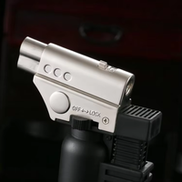 Briquet à recharge directe Hongjing, allumeur gonflable, pistolet de soudage à double flamme, outil de barbecue, pistolet de pulvérisation coupe-vent pour cigares