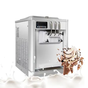 Table Top Ice Cream Machine Raw Material With Fruit Soft Ice Cream Making Machine