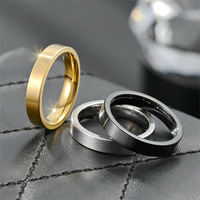 Anillo de Acero Inoxidable con Acabado Cepillado, Dorado y Plateado, Minimalista, para Bodas y Compromisos de Pareja