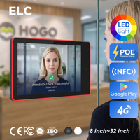 Tableta PoE RK3568 de 10.1 Pulgadas para Montaje en Pared, para Control de Asistencia con Reconocimiento Facial por IA, LED RGB Programable y SDK para Desarrollo Personalizado