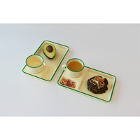 [AWAKEN SENSES] Ensemble de brunch Avocado Rim, 6 pièces, assiettes à dîner pour enfants, mélamine écologique, forme de maison, résistant à la chaleur