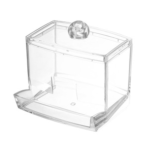 Cotton Swab Organizer Transparent Box With Lid For Desktop Storage PET Material - Product Image 5
