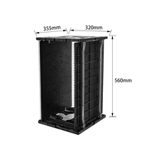 Support de stockage antistatique industriel pour cartes PCB 355x320x560mm Noir, Rack de stockage SMT ESD métallique réglable 50 emplacements 30kg pour entrepôt