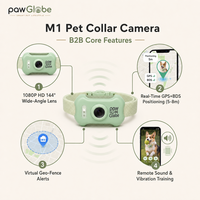 Caméra de suivi d'animaux de compagnie intelligente 7,2 x 4,5 x 3 cm 100g ABS IP66 GPS Beidou LBS 1100mAh 1080P FCC CE ROHS pour chiens et chats