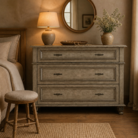 Table de Chevet de Luxe Flexible en Bois Massif avec 3 Tiroirs de Rangement pour Chambre Parentale de Luxe (MOQ Flexible)