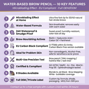 Stylo liquide pour sourcils de haute qualité, végan, sans cruauté, hautement pigmenté, imperméable, microblading, longue tenue, ultra fin, maquillage d'été - Product Image 2