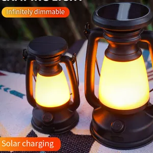 USB Wiederauf ladbare Camping laterne Stufenloses Dimmen von Kalt-und Warmlicht-Außen zelt lampe Tragbare Lampe mit Solar ladung