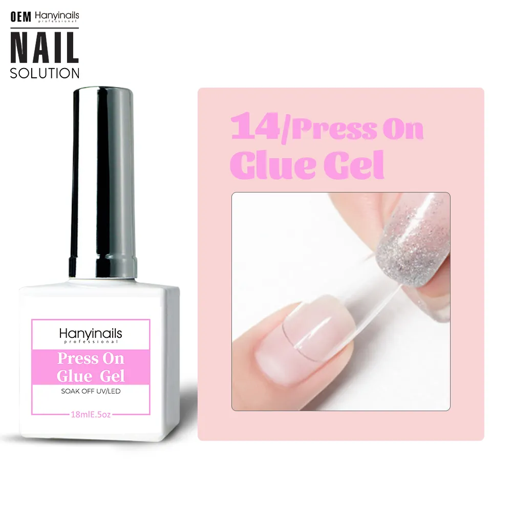 Hanyinails Gel Logo Tùy Chỉnh X Keo Dán MÓNG 18Ml Chai Gel Dính Đầu Móng Mạnh Để Ấn Vào Nối Dài Trong Gel UV