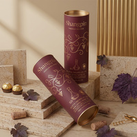 Tube en carton rigide de luxe pour bouteille de vin, avec impression personnalisée en feuille d'or, boîte cylindrique en carton pour spiritueux et cadeaux de whisky haut de gamme