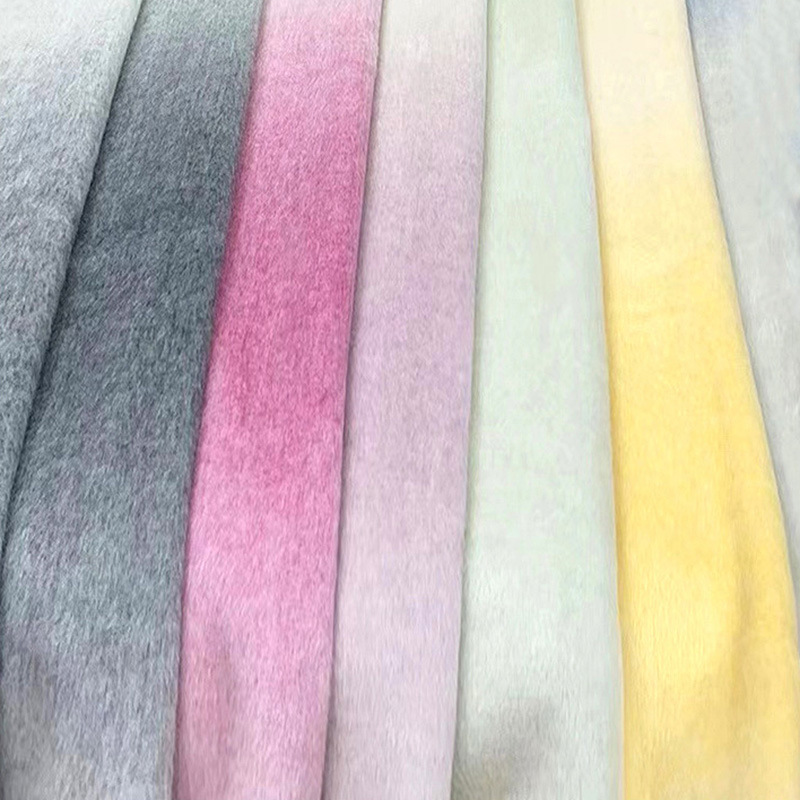 Gradient Color Double-sided Cashmere Fabric 80 Wool+rabbit Hair Double-sided Dual Color White Background
