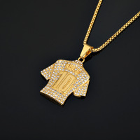 Pele 10, le roi du football européen et américain, première génération, best-seller. Collier avec pendentif en cuivre plaqué or 10 carats