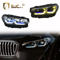 Accessoires automobiles SJC pour BMW X3 G01 G08 Ensemble 18-24 Mise à niveau Phares LED complets style laser jaune et blanc bicolore DRL