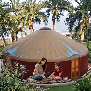 Tenda a Tubo Stile Yurta Mongola per Quattro Stagioni con Una Camera da Letto, Tessuto in PVC Impermeabile e Costruzione a Quattro Strati - Product Image 3