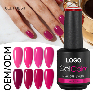 Venta al por mayor OEM: Set de esmaltes de gel de alta calidad para salón, con logo personalizado, gel de color sin HEMA, marca privada, esmalte de gel UV de 15ml. - Product Image 1