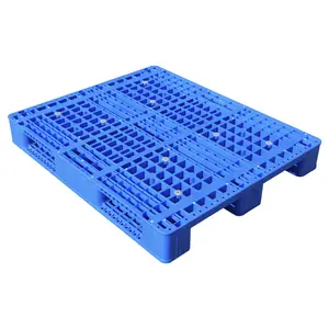 Standard blue large load capacity 6 ton heavy duty rack use 4 way entry three runners plastic pallet