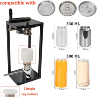 Scelleuse manuelle commerciale tendance pour bouteilles de jus, thé au citron et boissons – Machine à sceller les canettes réglable pour magasins de boissons