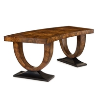 Bureau multifonctionnel de style américain en noyer, avec grand espace de rangement, idéal pour salon, bureau ou bureau de direction.