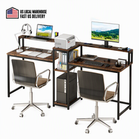 Bureau d'ordinateur pour la maison et le bureau, avec bibliothèque intégrée, pour l'ameublement (Expédition depuis l'entrepôt américain)