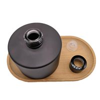 Bouteilles diffuseurs en verre 200 ml/6,7 oz, flacons d'huiles essentielles vides, contenants de parfum, bâtonnets d'aromathérapie estampés or noir, DIY