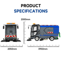 Nouvelle balayeuse autoportée électrique 22000/h, haute efficacité, brosse de balayage de rue, réservoir d'eau 200L, CE