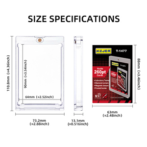 Porte-cartes magnétique épais 260 PT avec protection UV, étui rigide en plastique pour cartes de jeu, cartes à collectionner <span class=keywords><strong>Pokémon</strong></span> - Product Image 5