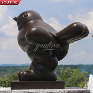 Escultura de Jardín Grande de Latón Fundido Negro, Estatua de Pájaro Gordo de Bronce de <span class=keywords><strong>Fernando</strong></span> Botero - Product Image 6