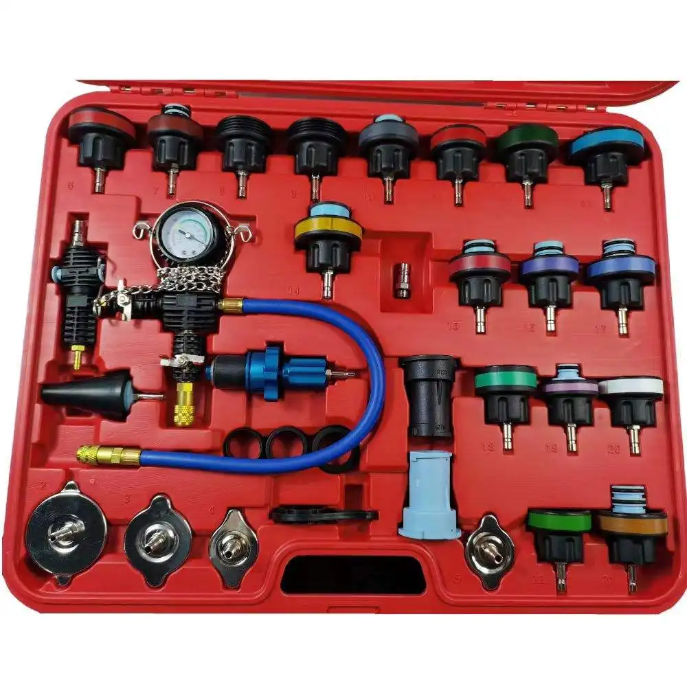 33PCS Radiator Pressure Tester Coolant Vacuum Refill Kit Universal Automotive Water Tank Leak Test Detector