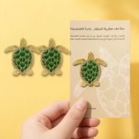 Pendentif personnalisé Ras Abrouq Qatar en émail souple plaqué or, imprimé en typographie avec support magnétique