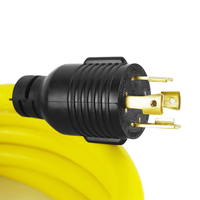 Caja de entrada para generador con certificación ETL 20A 250V, cable SJTW NEMA L14-30P/L14-30R de 8 AWG, cable de extensión industrial IP22 con revestimiento de PVC