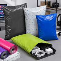 Sobres de Envío Impermeables Reutilizables con Logotipo Personalizado Impreso en Negro Mate Premium para Bolsas, Ropa y Prendas de Vestir