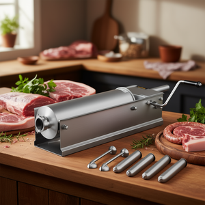 Embutidora de Salchichas Manual Horizontal Db Wholesale de 7L, Acero Inoxidable de Grado Alimenticio con 5 Boquillas, para Uso Doméstico - Product Image 2