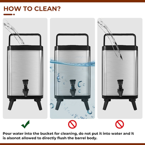 MOSEENER Distributeur carré isolé <span class=keywords><strong>de</strong></span> boissons pour thé à bulles Seaux isolés pour thé au lait Baril pour boissons chaudes avec robinet - Product Image 6