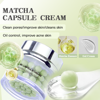 Crème hydratante ultra-apaisante en capsules avec logo personnalisé, matcha, aloe vera, camomille, réparation de l'acné, huile d'arbre à thé, contrôle du sébum, 50g