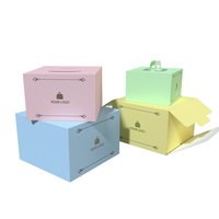 Caja Plegable Personalizada para Cupcakes, Caja Transparente de PET para Pan, Pasteles y Productos de Panadería, con Ventana y Asa