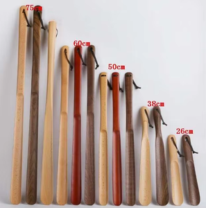 プセルライフ カスタムロゴ ブナ材 木製靴べら ロングハンドル クラシックスタイル 木工品 ギフト - Product Image 1