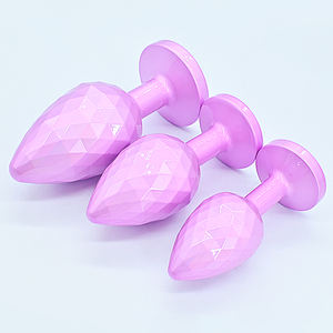 新しいデザイン3pcs安全なステンレス金属アナルバットプラグジュエリーベースアナルプラグ男性女性カップル用 - Product Image 3