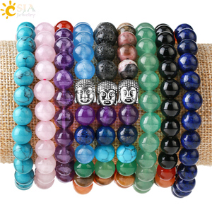 CSJA-Bracelet de Guérison avec 7 Chakras, Pierres Précieuses Naturelles, Tête de Bouddha, Reiki, G868 - Product Image 1