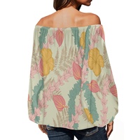 Hauts pour femmes à la mode de haute qualité Blouses en mousseline de soie Conception hawaïenne Slim Jolies Blouses Motif personnalisé Blouses en mousseline de soie
