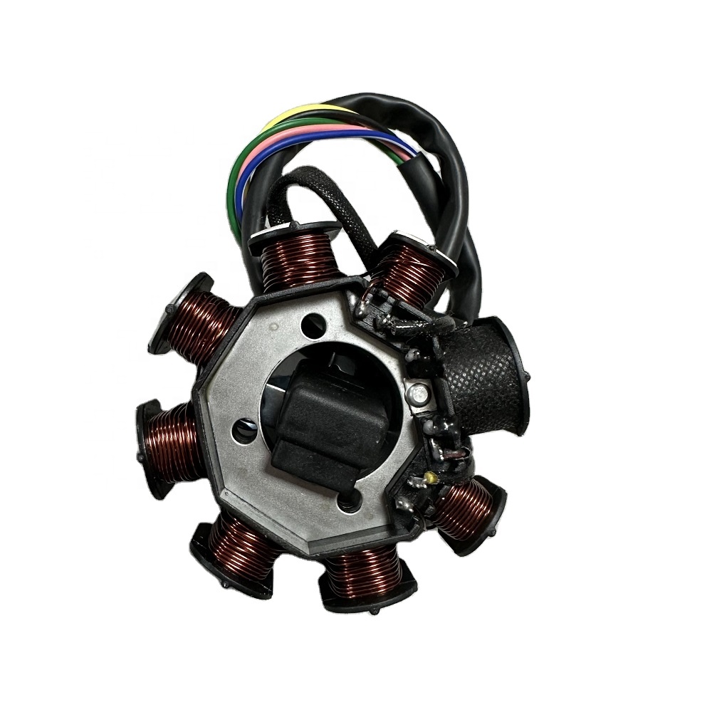 thumbnail interactive-video image 1 of 8-coil 5-wire AC Fired Magneto Stator (type I Mounting Holes) For Motorcycle CG1 1 of 12