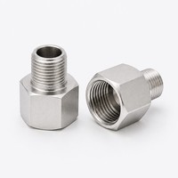 Raccord réducteur hexagonal BSP en acier inoxydable 201 304, filetage femelle-mâle 1/2 et 1 pouce, forgé à froid, moulé par investissement, décapé