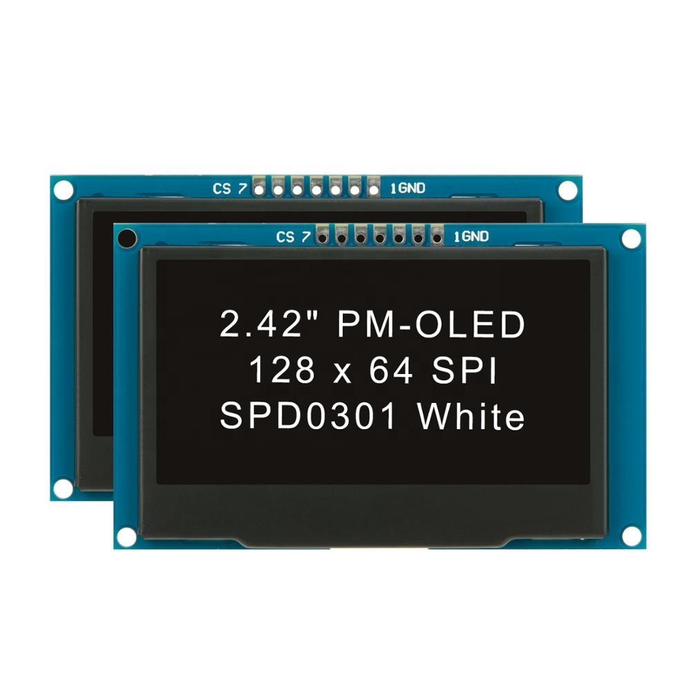 2.4/2.42 inch OLED display module with 128x64 resolution SPI/IIC interface White/Yellow DC 3-5V