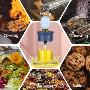 Salsa para el hogar, barbacoa, vidrio, aceite de oliva, cocina, 2 en 1, botella dispensadora de aceite comestible con cepillo de silicona medidor - Product Image 6