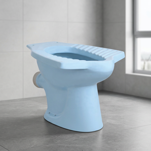 Inodoro de Cerámica para Baño, Diseño Rústico con Estampado Azul, Sifón en S/P, Inodoro Asiático, Asiento de Inodoro, Inodoro de Estilo Anglo-Indio, Artículos Sanitarios - Product Image 1